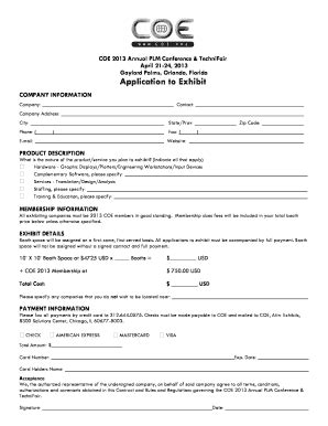 Fillable Online Coe Application To Exhibit BCOEb Home Coe Fax Email