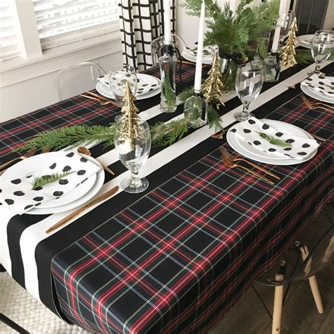 Black Tartan Plaid Tablecloth Christmas Tablecloth - Etsy