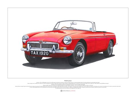 Mgb Roadster Art Poster A2 Size Etsy