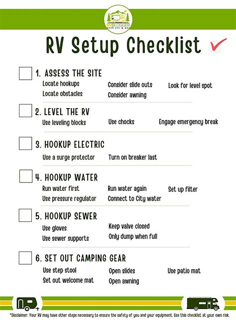 Free Printable Rv Setup Checklist Detailed List For Packing Your Rv Kitchen Printable