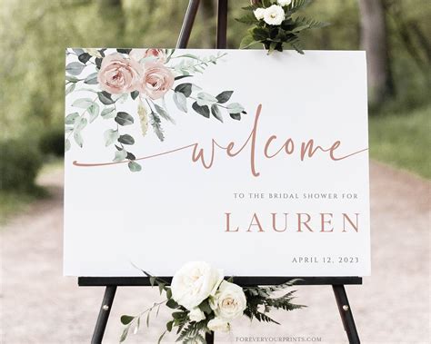 Bridal Shower Welcome Sign Template Welcome Wedding Sign Etsy