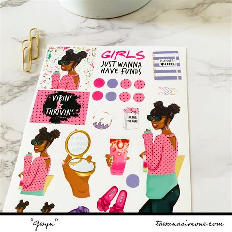 Black Girl Planner Stickers Black Women African American Etsy