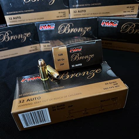 PMC Bronze 32 ACP 60 Gr JHP 32B 50 Rnd Box 32B 50 24 99 Ammo