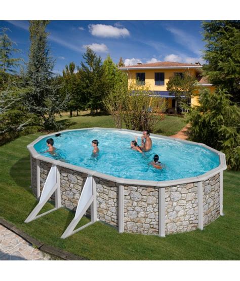 Piscine Hors Sol Acier Gre Alto Aspect Pierre Mx Mx M Kit Po