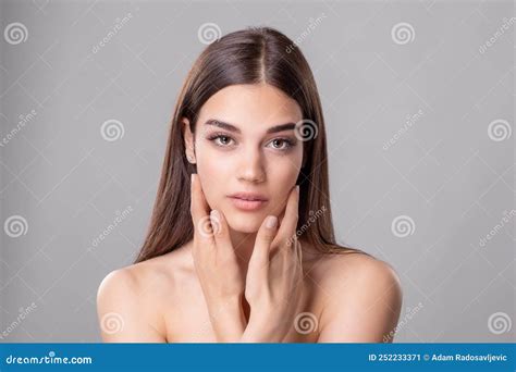 Beautiful Young Woman With Clean Perfect Skin Portrait Of Beauty Model