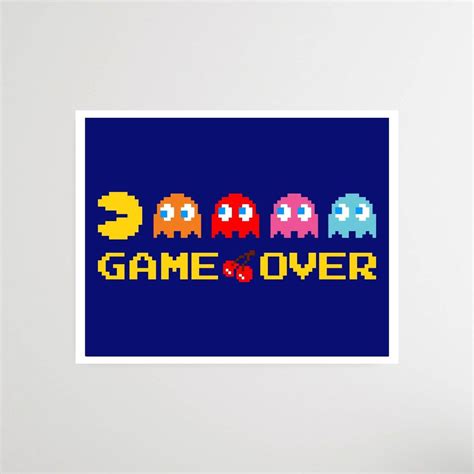 Game Over Svg Png Pacman Arcade Bit S S Printable Etsy