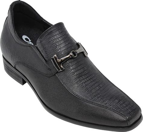 Calto Men S Invisible Height Increasing Elevator Shoes Black Premium