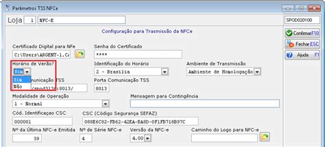 VITRINE NFCE Horário de Verão para Nota Fiscal ao Consumidor