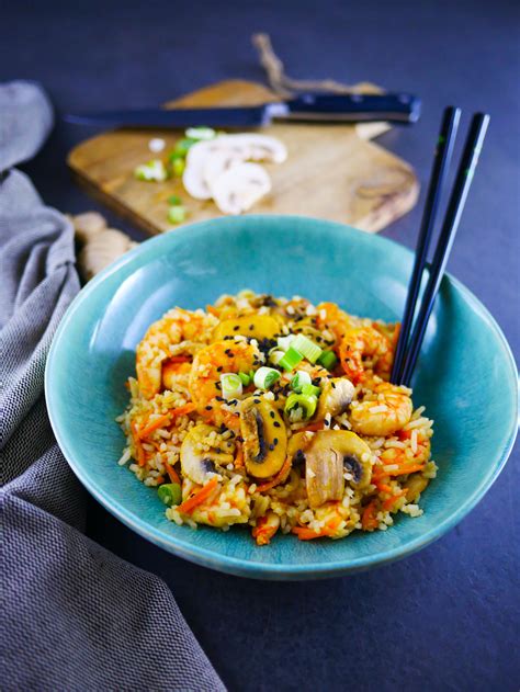 Riz Sauté Aux Crevettes Légumes Ail Et Gingembre La Cerise Sur Le