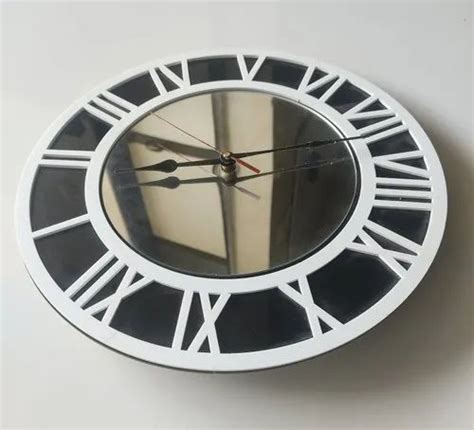 Black Analog Inch Round Acrylic Wall Clock For Home At Rs