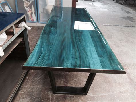 blue green epoxy table - Anna Davies