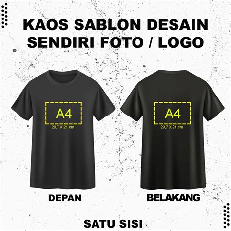 Jual Kaos Sablon Custom Foto Desain Sendiri Ukuran A4 Horizontal