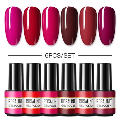 Rosalind 6 Pcs Nail Gel Polish Set Nail Kit Set Hybride Vernis Semi