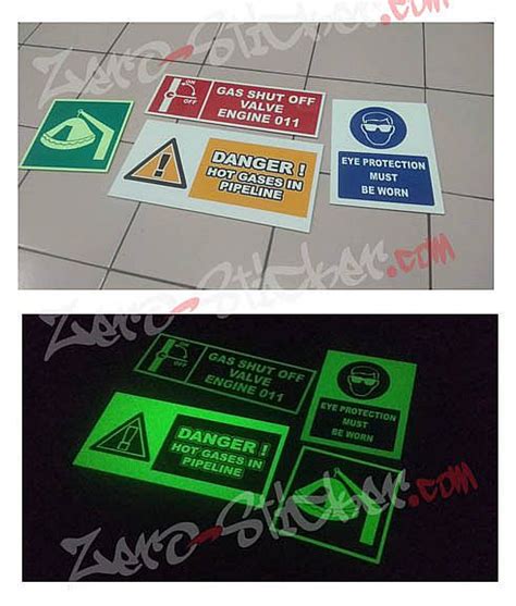 Glow In The Dark Safety Sign • Zero Stiker Mobil Stiker Kaca Branding Mobil