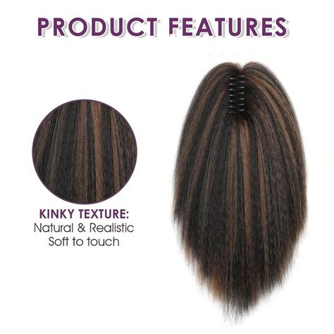 Inch Claw Clip Kinky Straight Ponytail Extensions For Women Fluffy