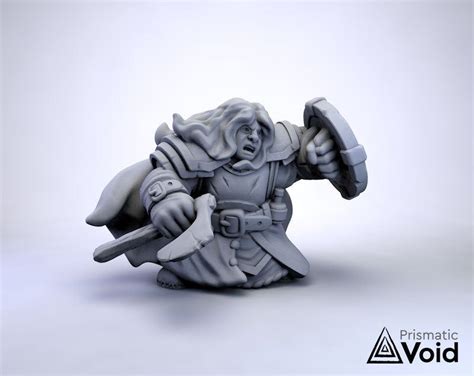 Dwarf Female Fighter Defender Variants Miniature For Dungeons Dragons Tabletop Rpg Warhammer Age