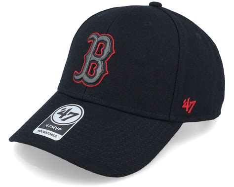 Boston Red Sox Mvp Black/Red Outline Adjustable - 47 Brand Cap ...