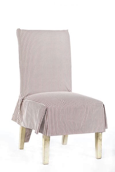 Twill Ticking Stripe Dining Chair Short Slipcover The Slipcover Company