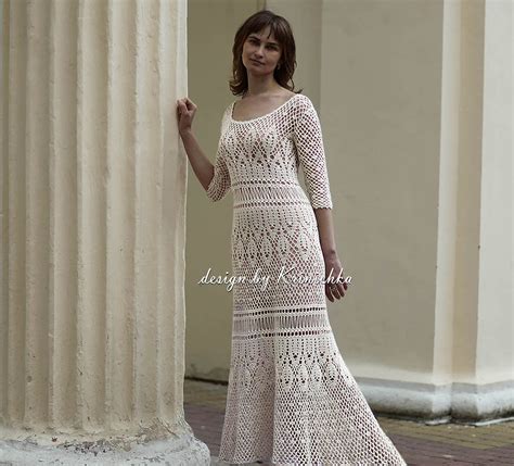 Crochet Maxi Dress Pattern Only In Ukrainian Boho Crochet Etsy