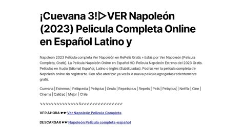 Cuevana Ver Napole N Pelicula Completa Online En Espa Ol