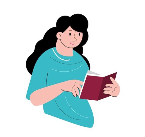 Premium Vector Character People Read Book Vector Illustration