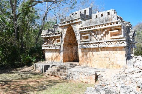 Antiguo Arco Maya En Labna Mayan Ruinas Yucatan México Imagen de