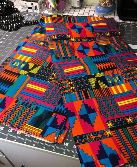 Azure Kente Ankara Sold By Yard Etsy