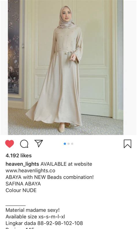 Reprice Heavenlight Co Nude Safina Abaya Fesyen Wanita Pakaian Wanita