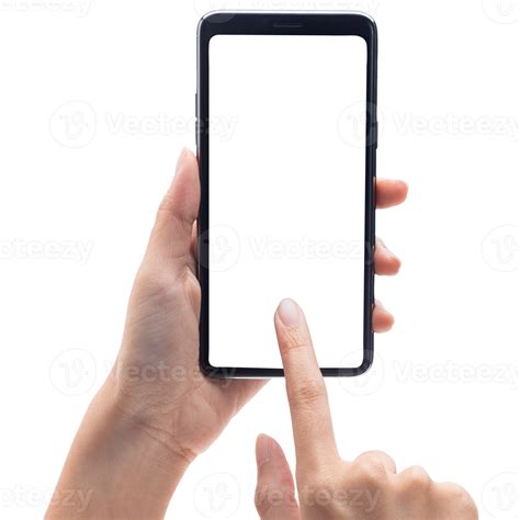 Hand Holding And Using Phone Mockup Cutout Png File 8519627 Png