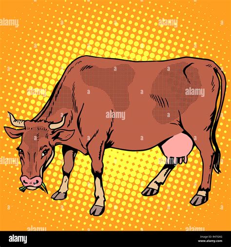 Cow Eating Grass Vector Hi Res Stock Photography And Images Alamy