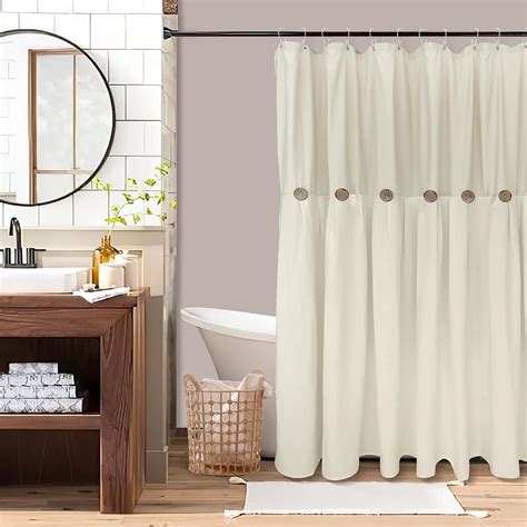 Beige Shower Curtain Farmhouse Style Thick Decorative Shower Curtain