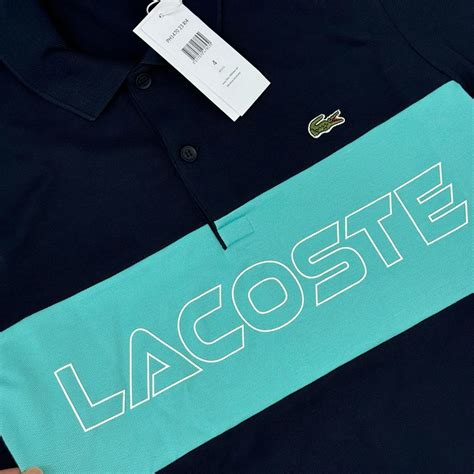 POLO LACOSTE LETREIRO FAIXA AZUL JNoriginalshop