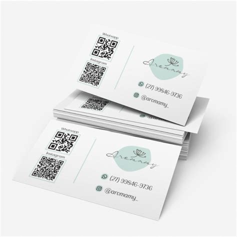 Cartão de visita Qr Code 9x5cm papel couchê 250g frente e verso