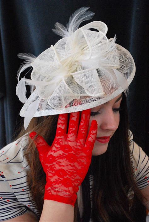 Ivory Fascinator Womens Tea Party Hat Church Hat Derby Hat Etsy Tea