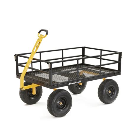 Gorilla Carts GOR1400-COM 1400-lb. Heavy-Duty Steel Utility Cart, 15" Tires - Walmart.com ...