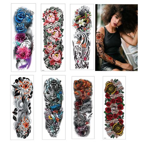 Temporary Sleeve Tattoo For Women Full Arm Leg Temporary Tattoo