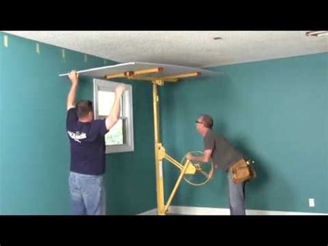 Ceiling Cover Up How To Use A Drywall Lift YouTube