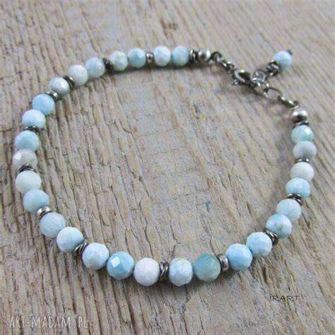 handmade bransoletki delikatna z larimar ღ art Madam pl