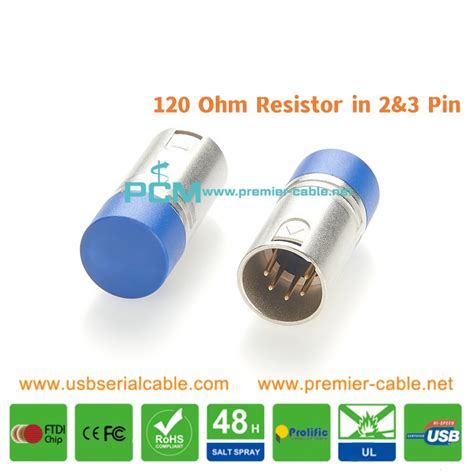 XLR 5 Pin DMX 120 Ohm Terminal Resistor PCM