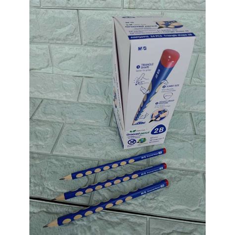 M G Grooved Jumbo 2B Pencil AWPQ0915 Shopee Malaysia