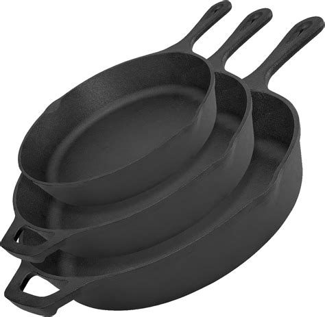 Flavehc Cast Iron Skillets Set Of 3 8 Inch10 Inch12 Inch