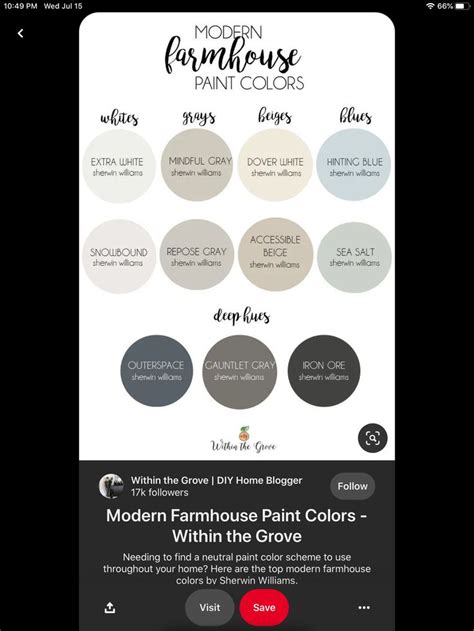 Farmhouse Blog Refference Sherwin Williams Farmhouse Paint Colors