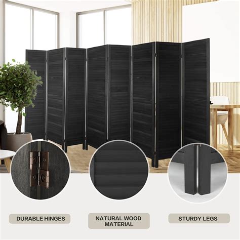 Buy ECOMEX 8 Panel Room Divider Wood Room Divider Foldable Panel