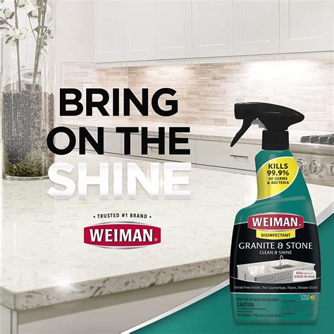 Weiman Disinfectant Granite Daily Clean And Shine 24oz 2 Pack Safely Clean Disinfect