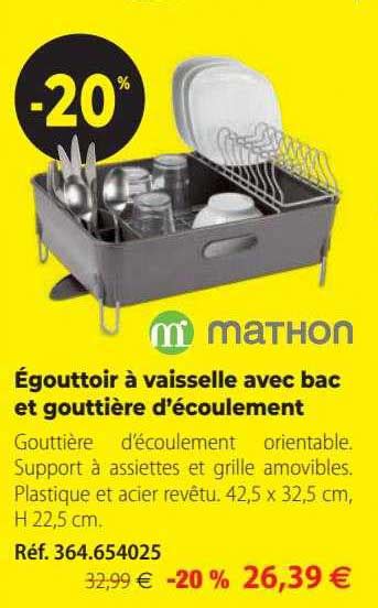 Promo Gouttoir Vaisselle Avec Bac Et Goutti Re D Coulement Mathon