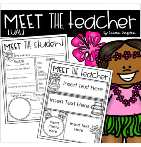 Meet The Teacher Editable Handout Back To School All About Me Tropical Luau Made By Teachers