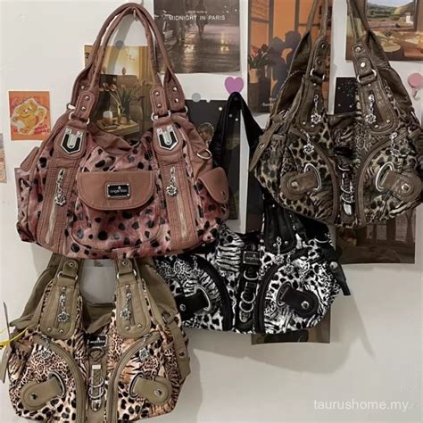 Vintage Y K Millennium Hot Girl Asian Cultural Pattern Tote Large Capacity Armpit Order Shoulder