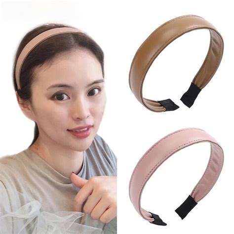 Leather Headband Solid Hairbands Bezel Turban Women Hair Accessories