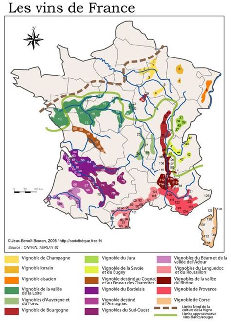 Carte des cépages de France en 2019 Carte des vins Vignoble et Vin