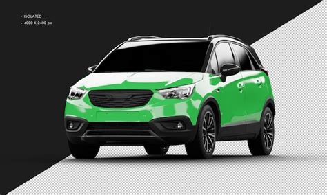 Premium Psd Isolated Realistic Shiny Green Modern Sport Suv City Car